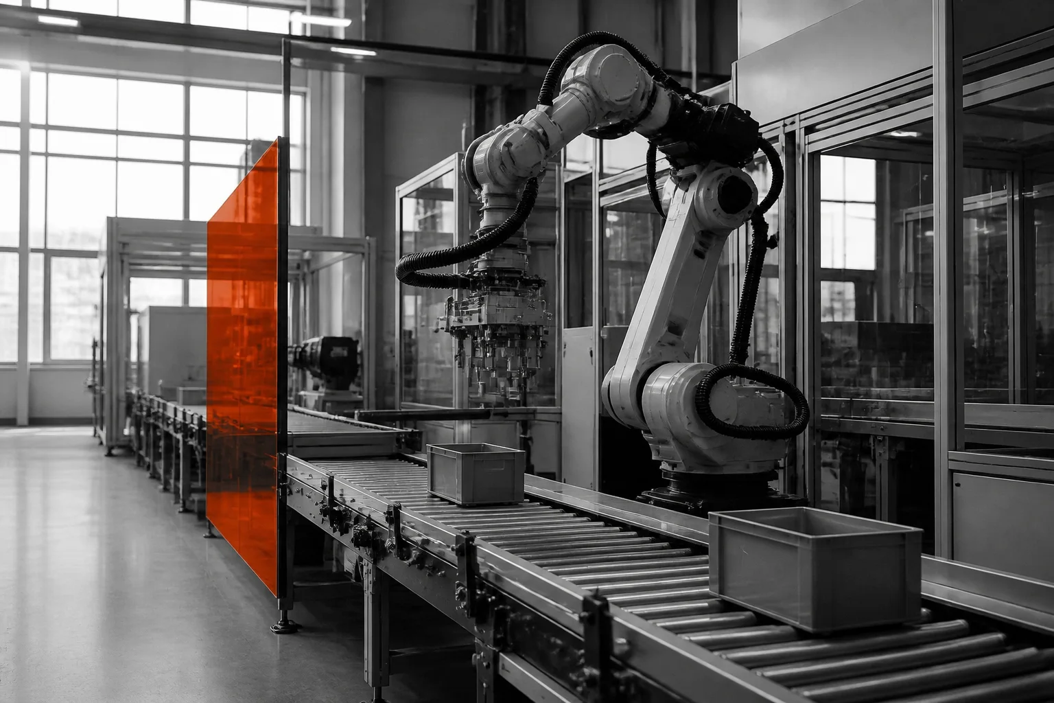Automated production system in a modern facility