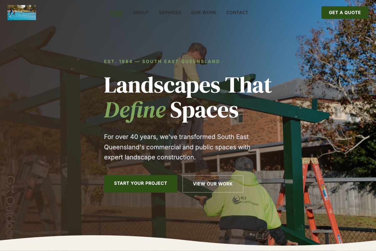 Ace Landscapes Qld website screenshot