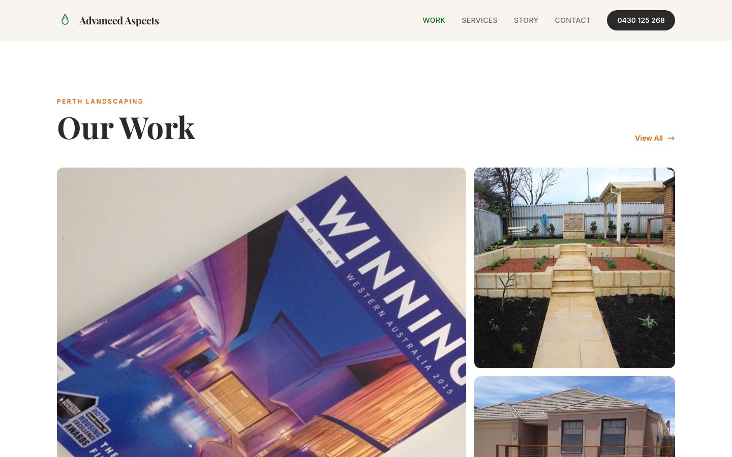 Advanced Aspects website screenshot
