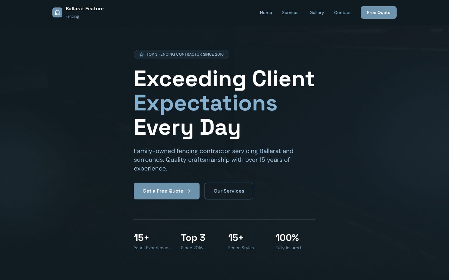 Ballarat Feature Fencing website screenshot