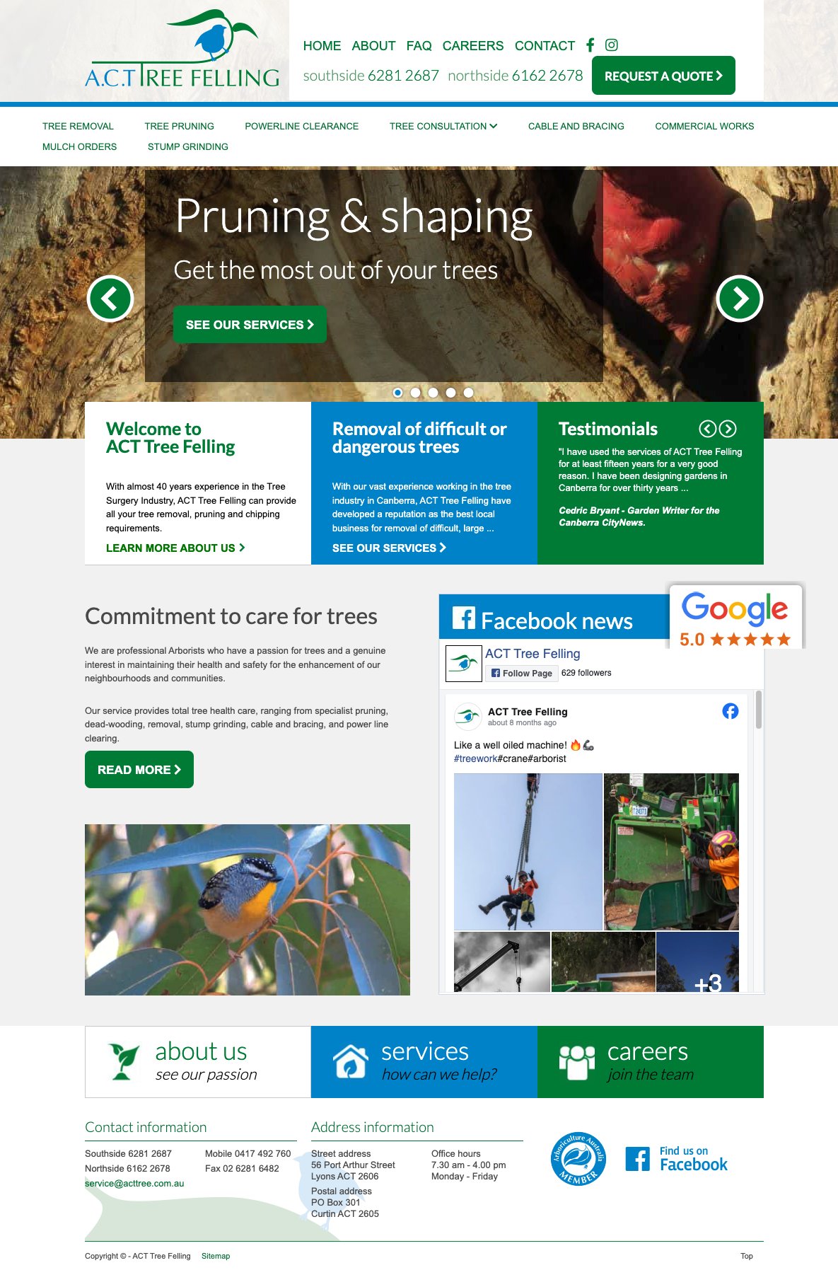 ACT Tree Felling original website