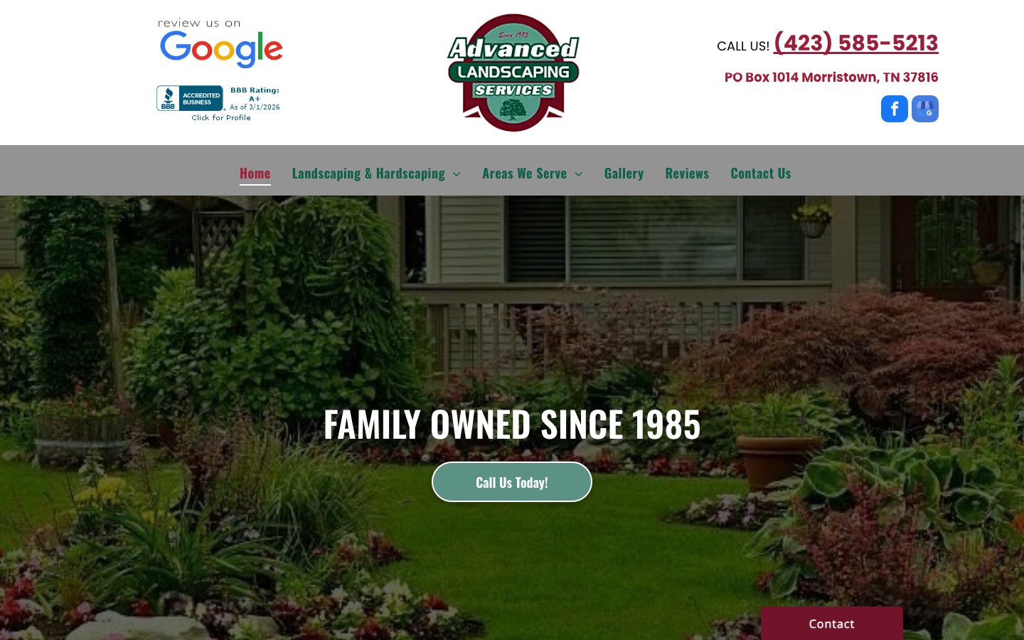 Advanced Landscaping Services original website
