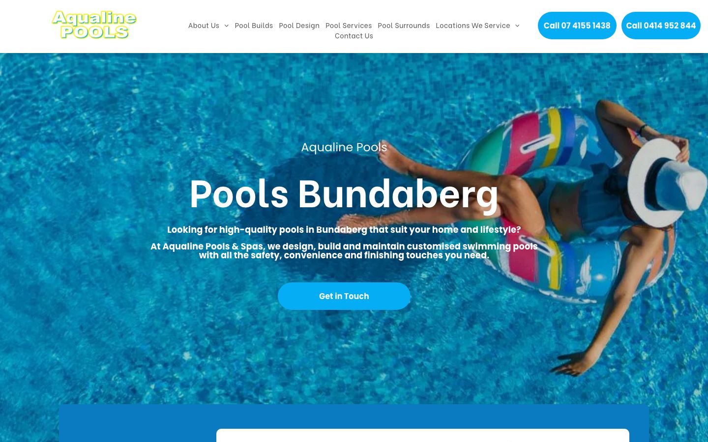 Aqualine Pools & Spas original website