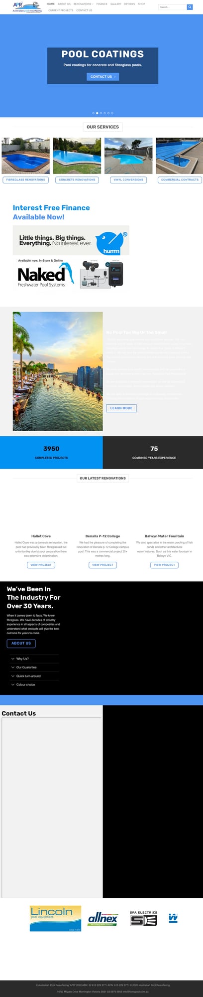 Australian Pool Resurfacing original website