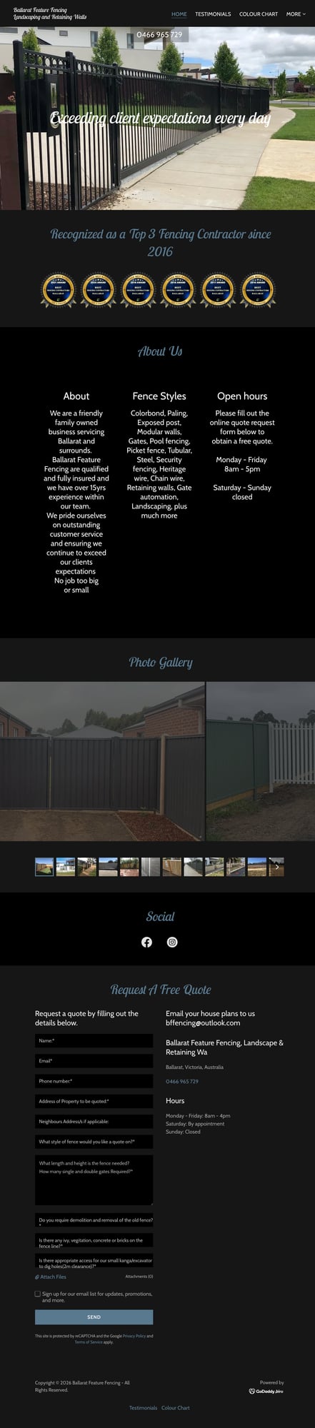 Ballarat Feature Fencing original website