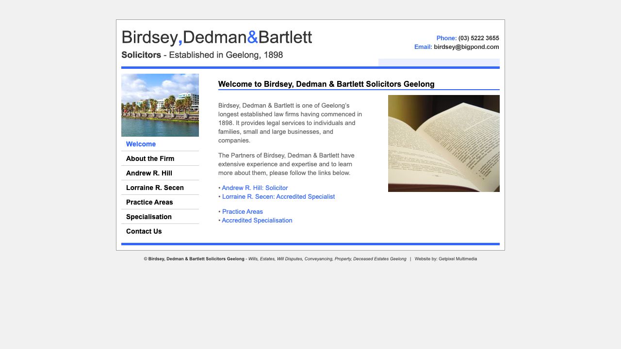 Birdsey, Dedman & Bartlett original website