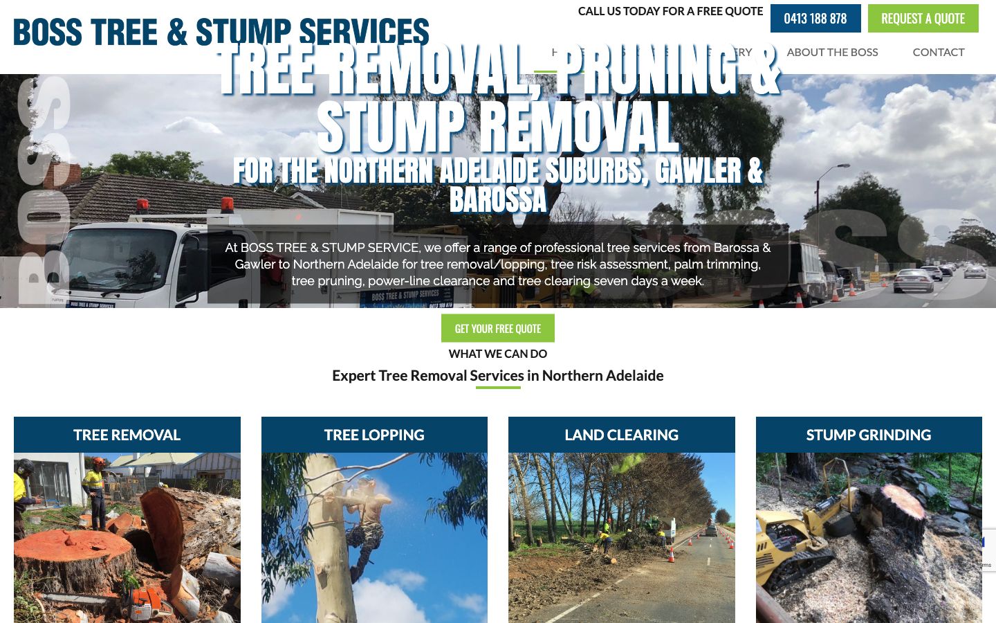 BOSS Tree & Stump Service original website