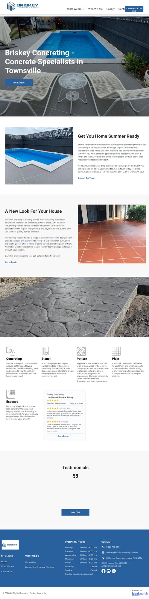 Briskey Concreting original website