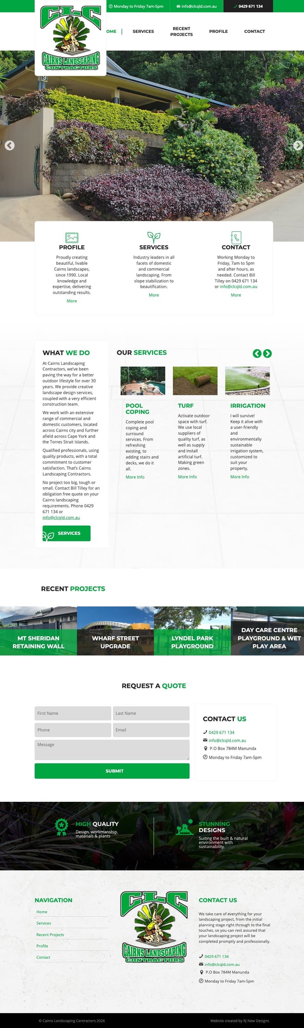 Cairns Landscaping Contractors original website