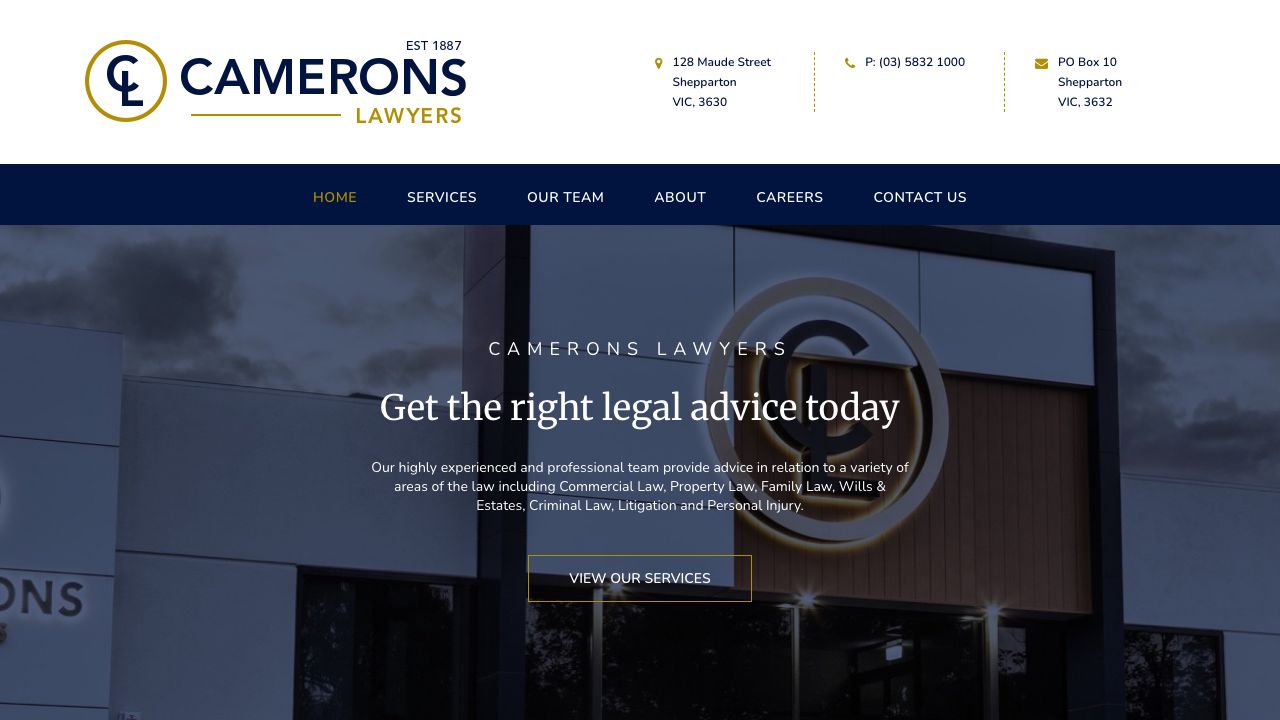 Camerons Lawyers original website