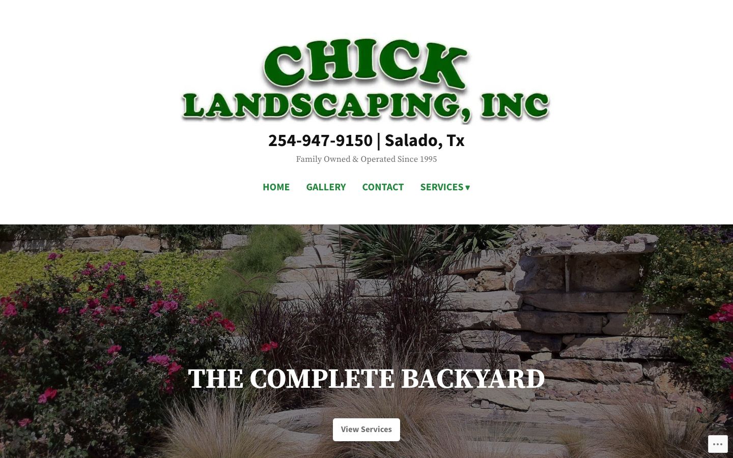 Chick Landscaping original website
