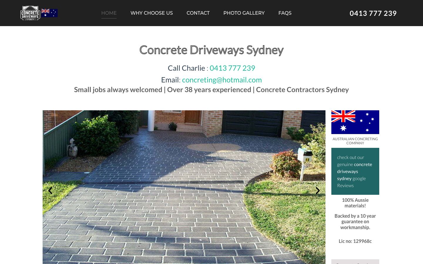Concrete Driveways Sydney original website