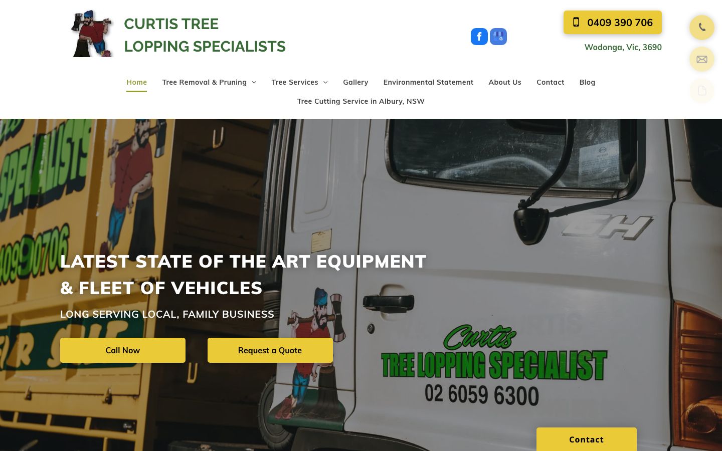 Curtis Tree Lopping Specialists original website