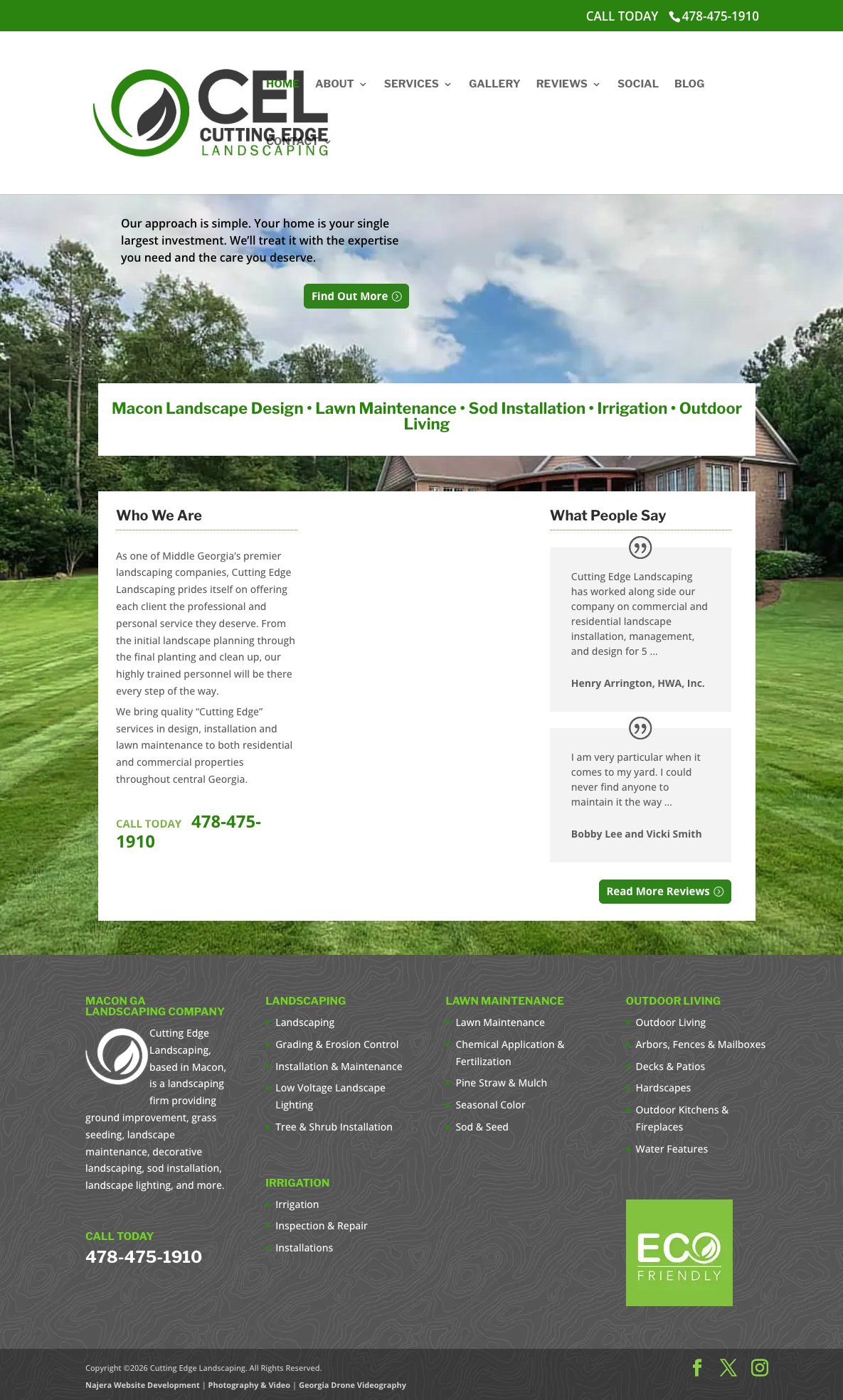 Cutting Edge Landscaping original website