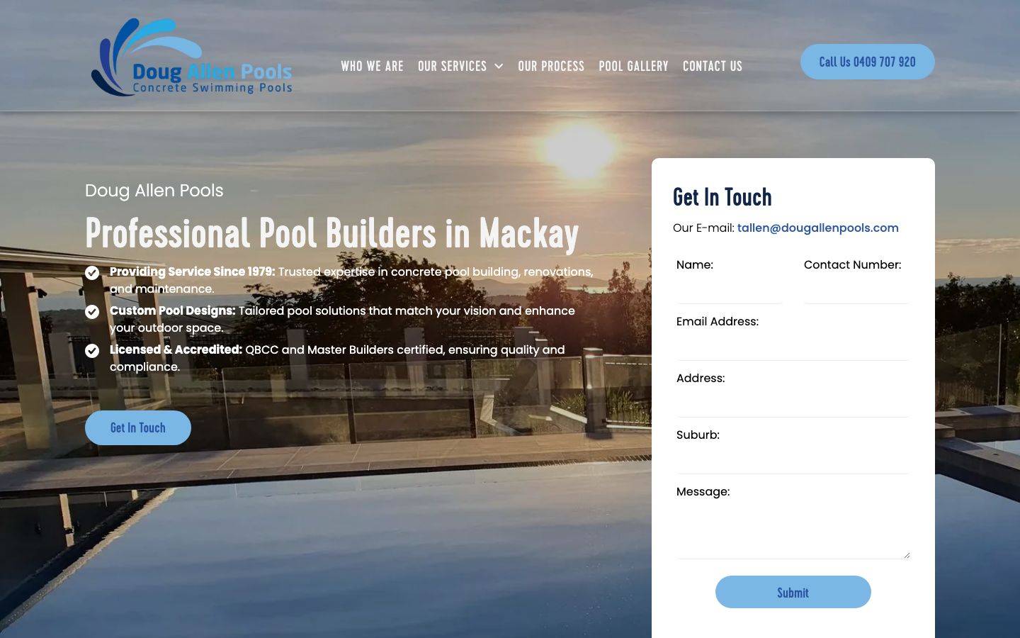 Doug Allen Pools original website