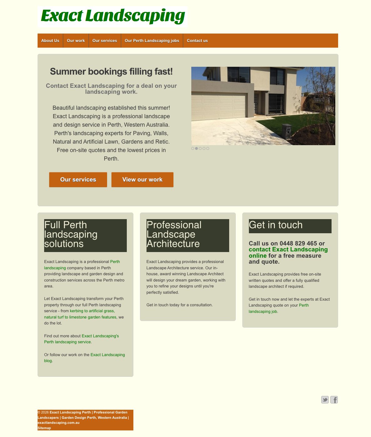 Exact Landscaping original website