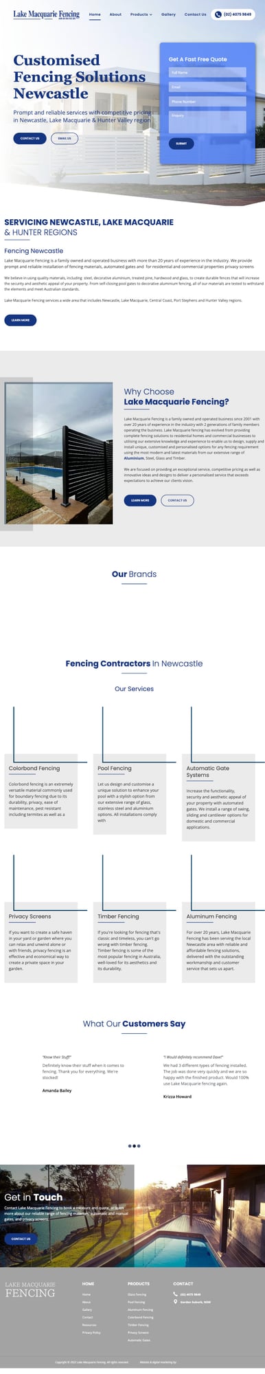 Lake Macquarie Fencing original website