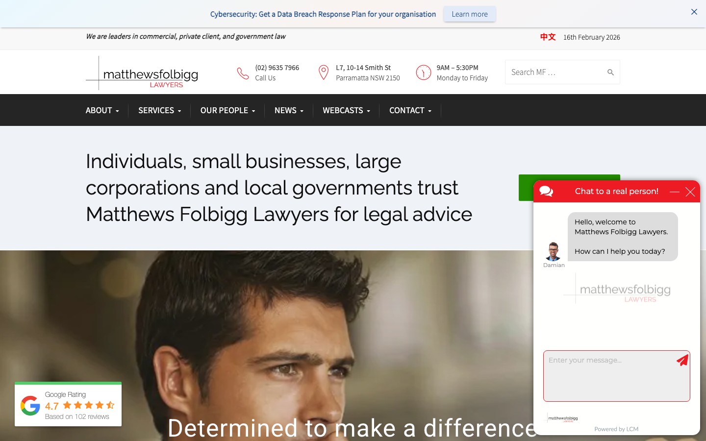 Matthews Folbigg Lawyers original website
