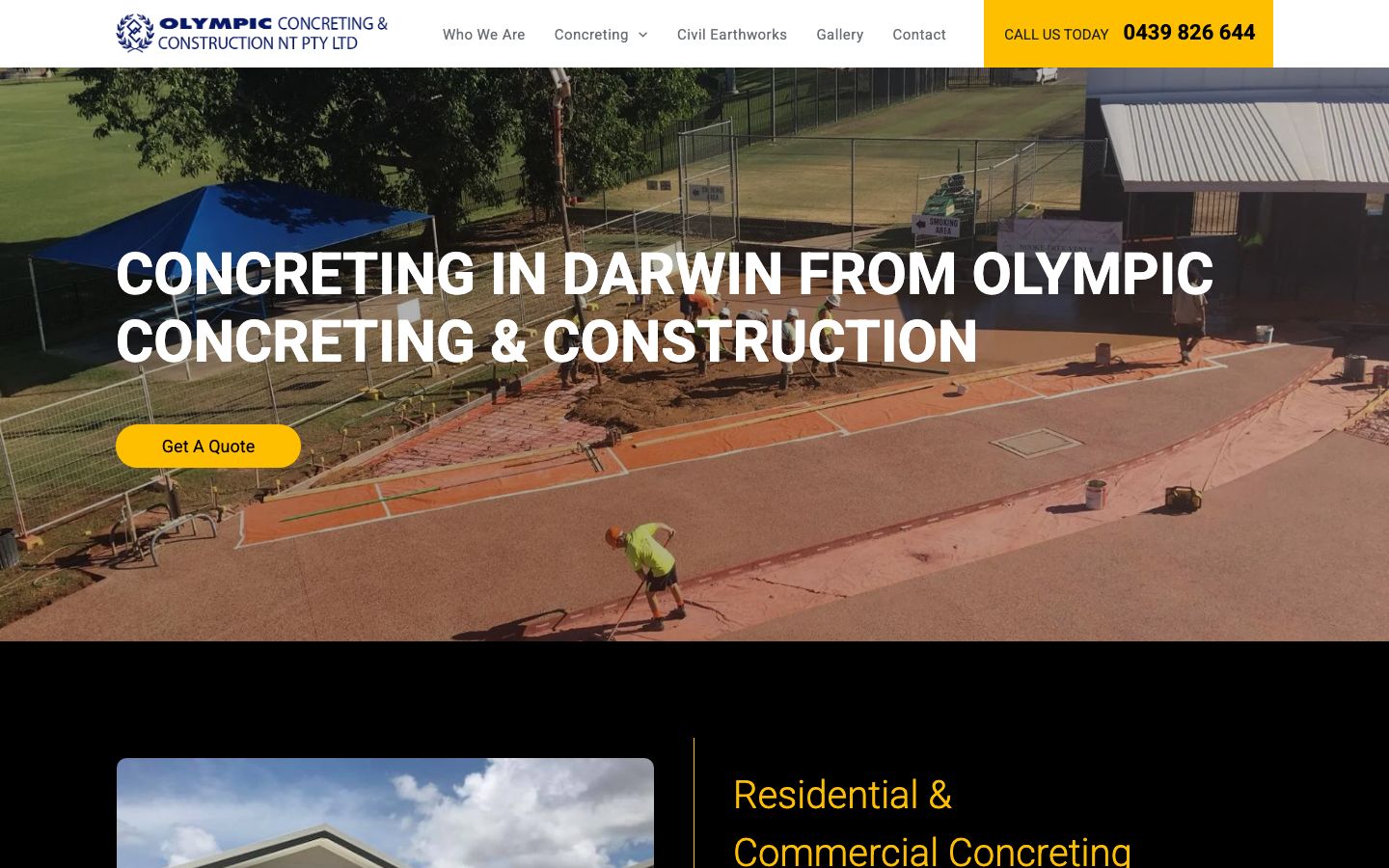 Olympic Concreting & Construction original website