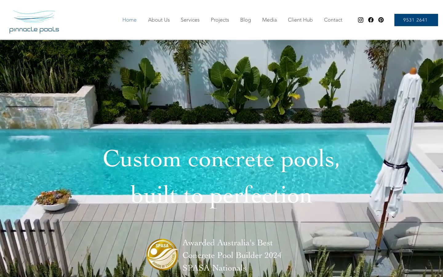 Pinnacle Pools original website