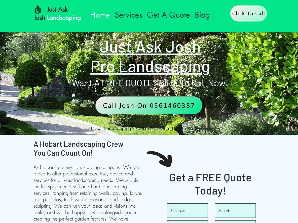 Pro Landscaping Hobart original website