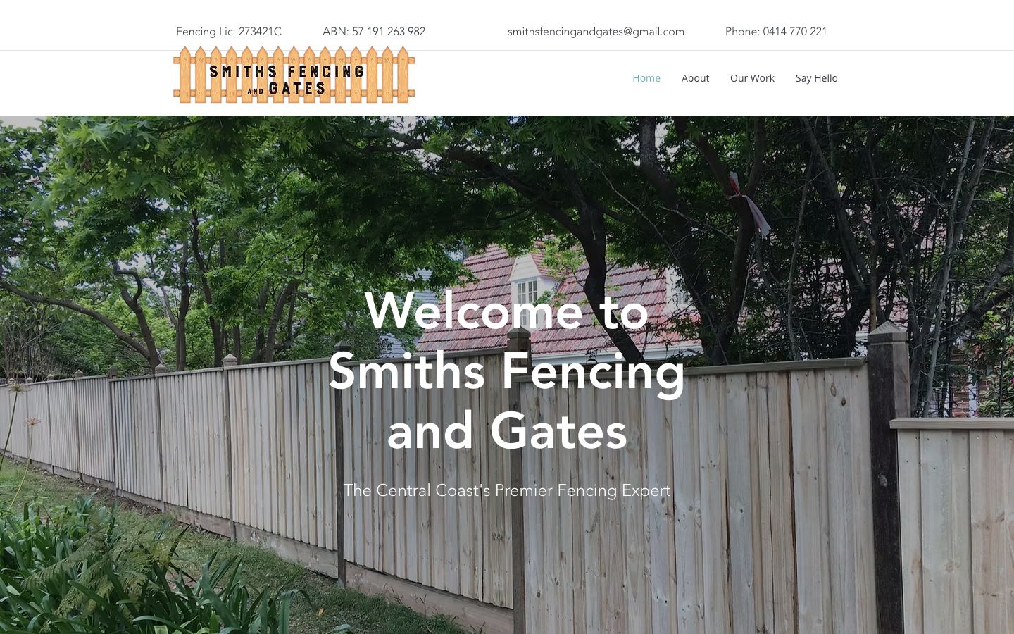 Smiths Fencing and Gates original website