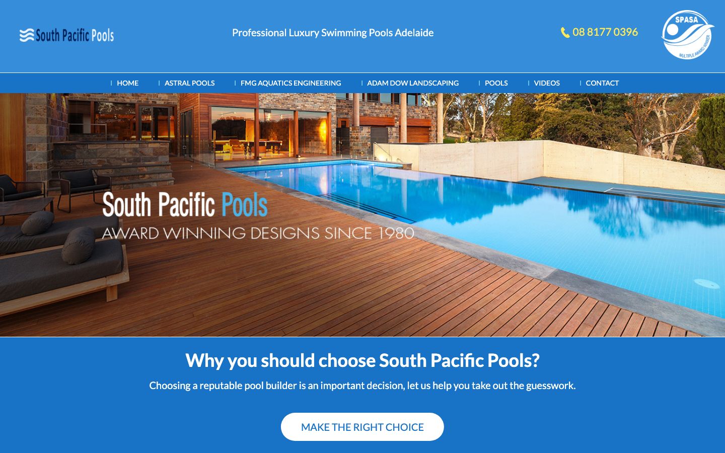 South Pacific Pools original website