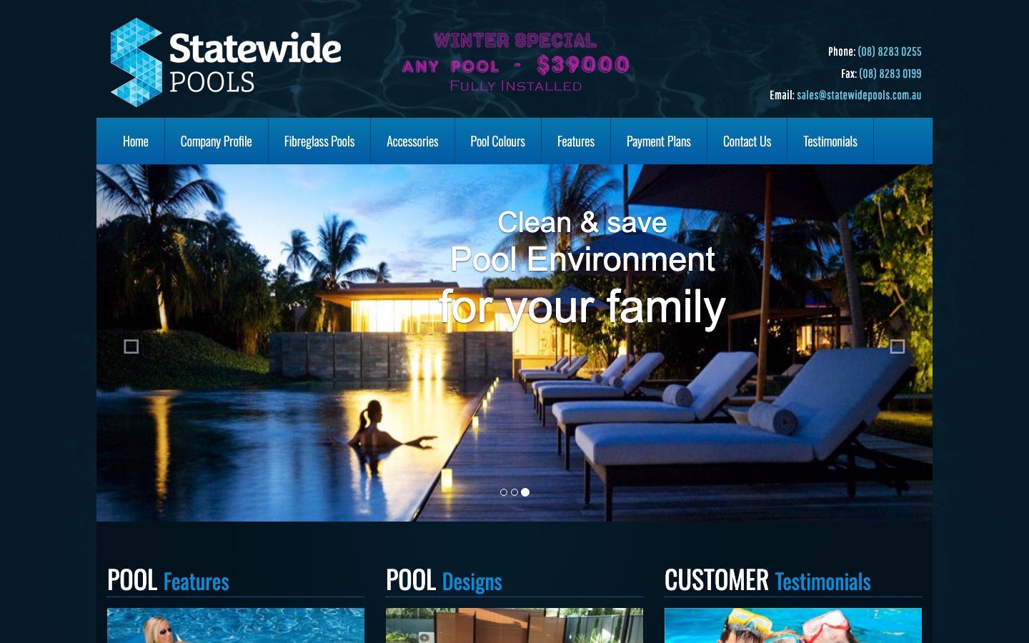 Statewide Pools original website