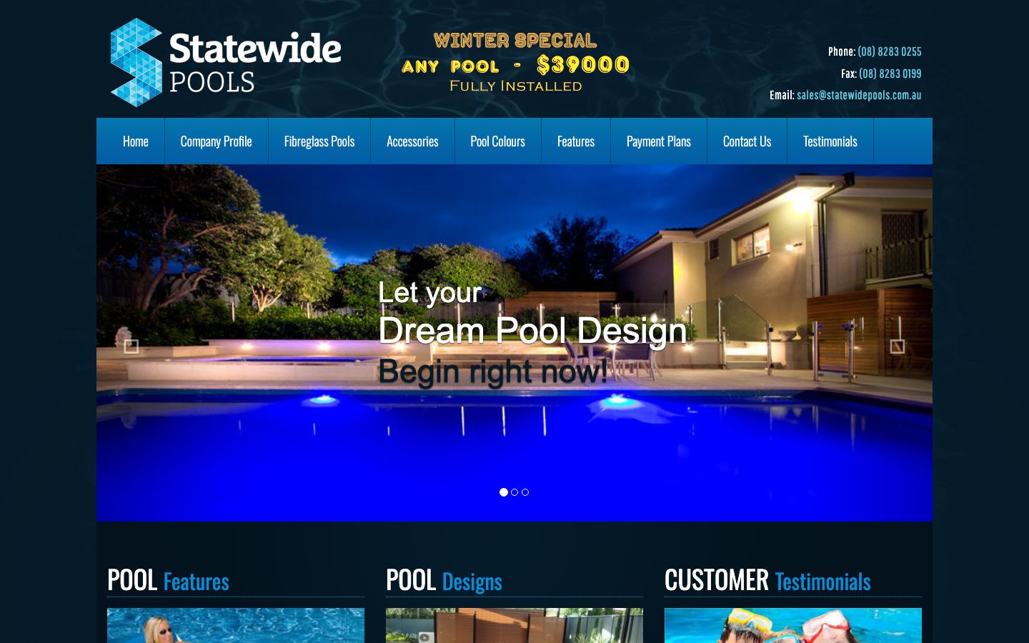 Statewide Pools original website