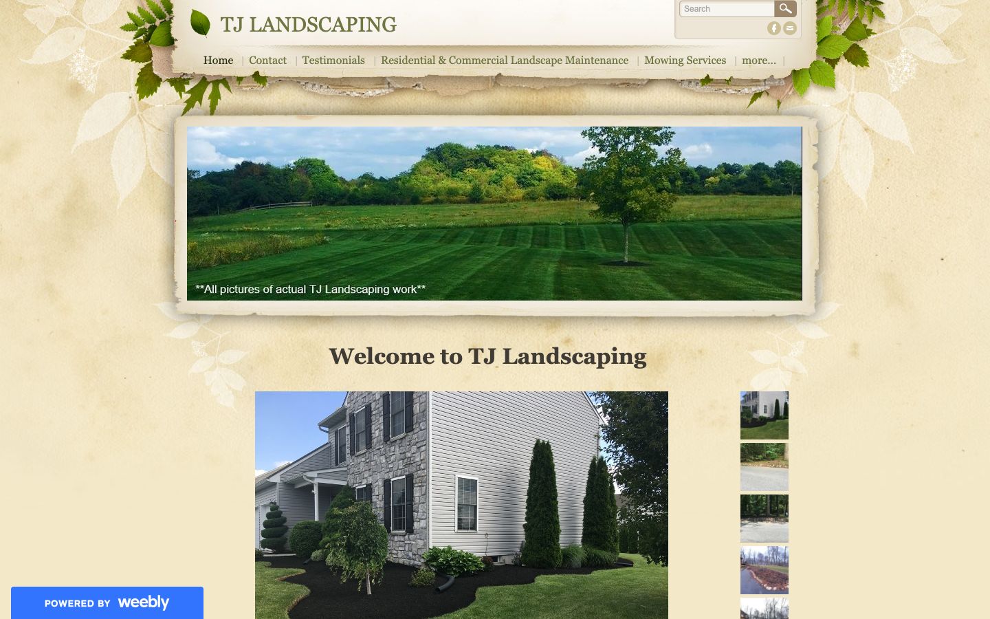 TJ Landscaping original website