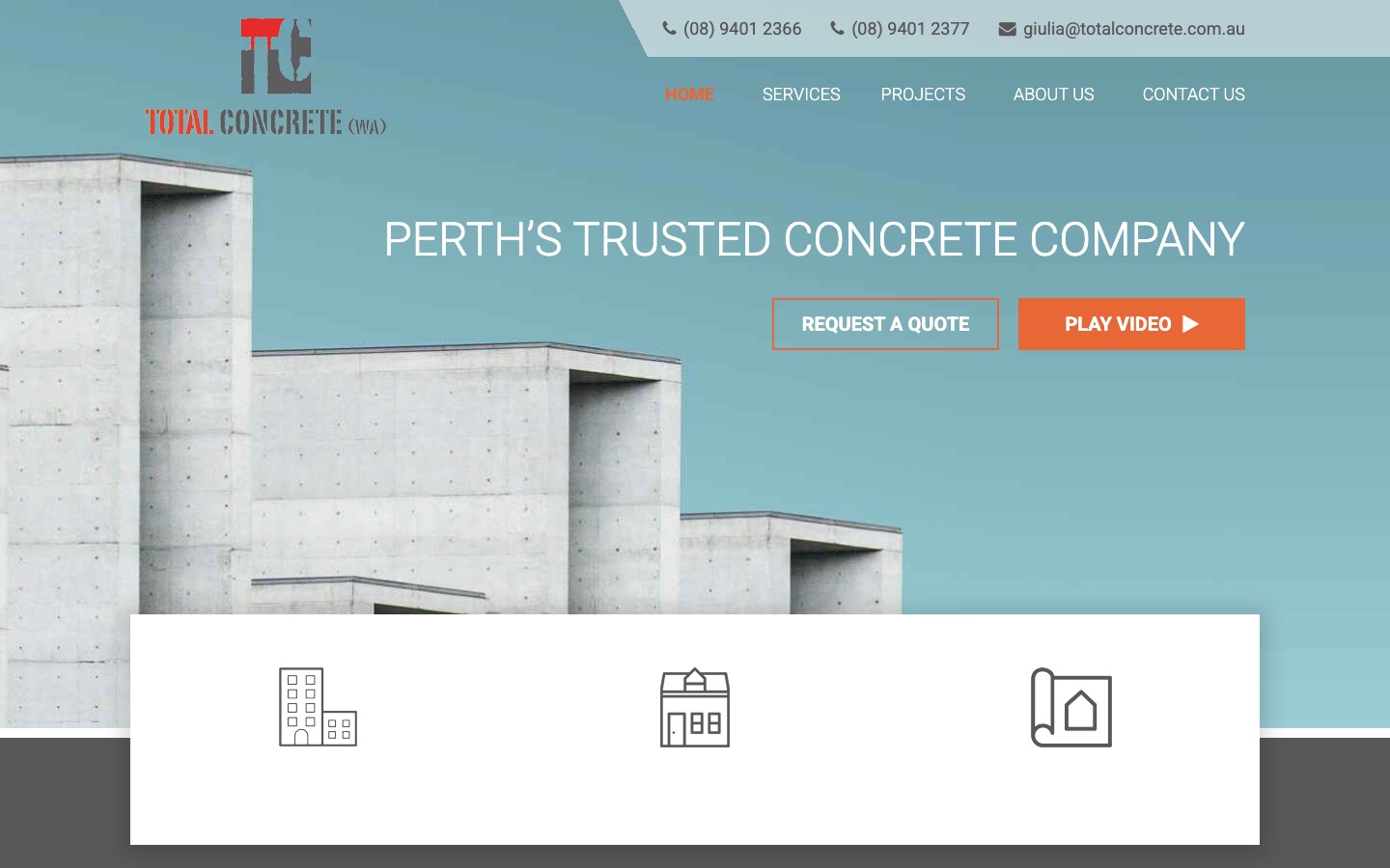 Total Concrete original website