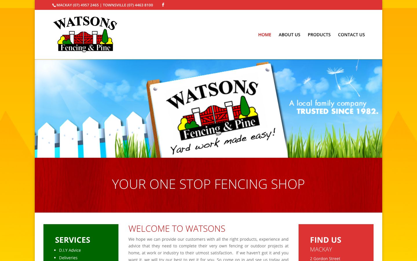 Watsons Fencing & Pine original website