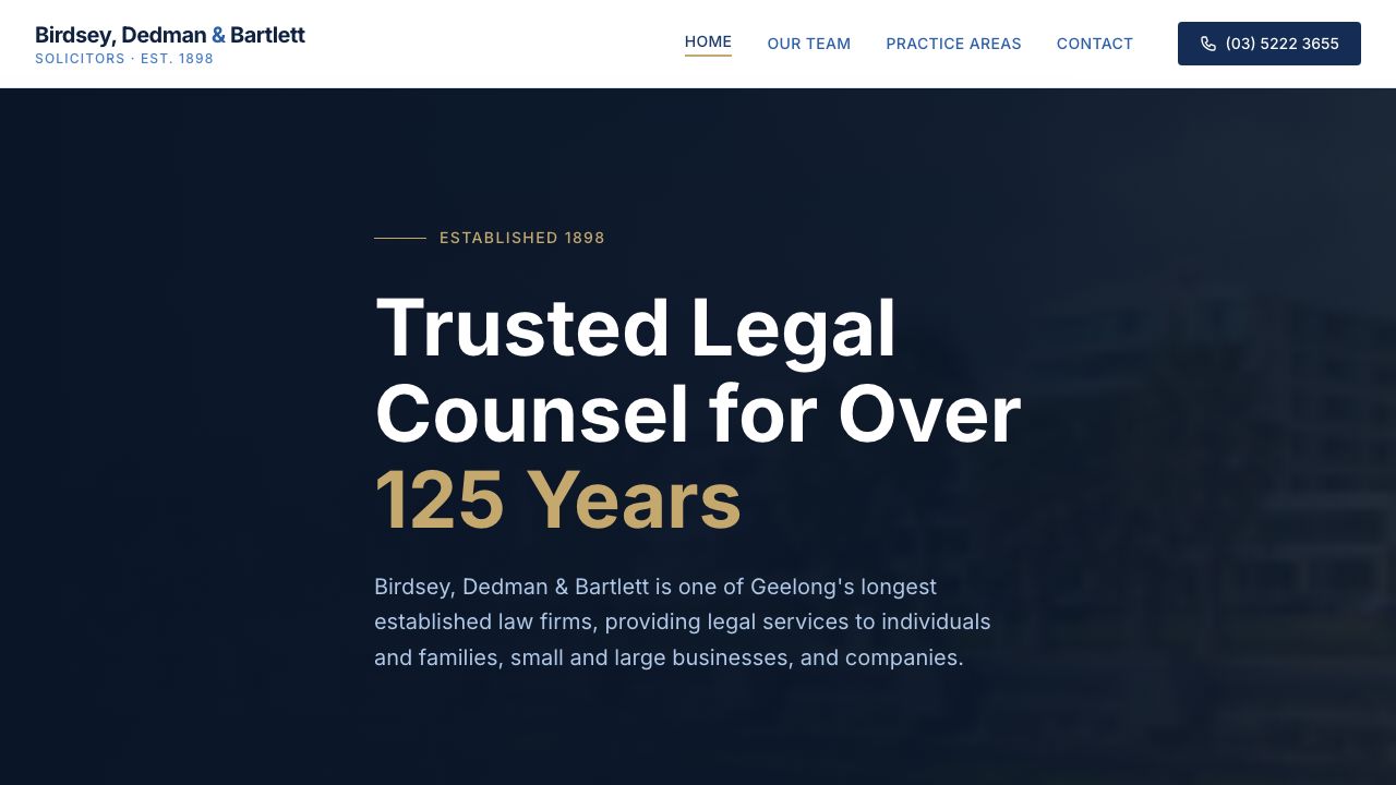 Birdsey, Dedman & Bartlett website screenshot