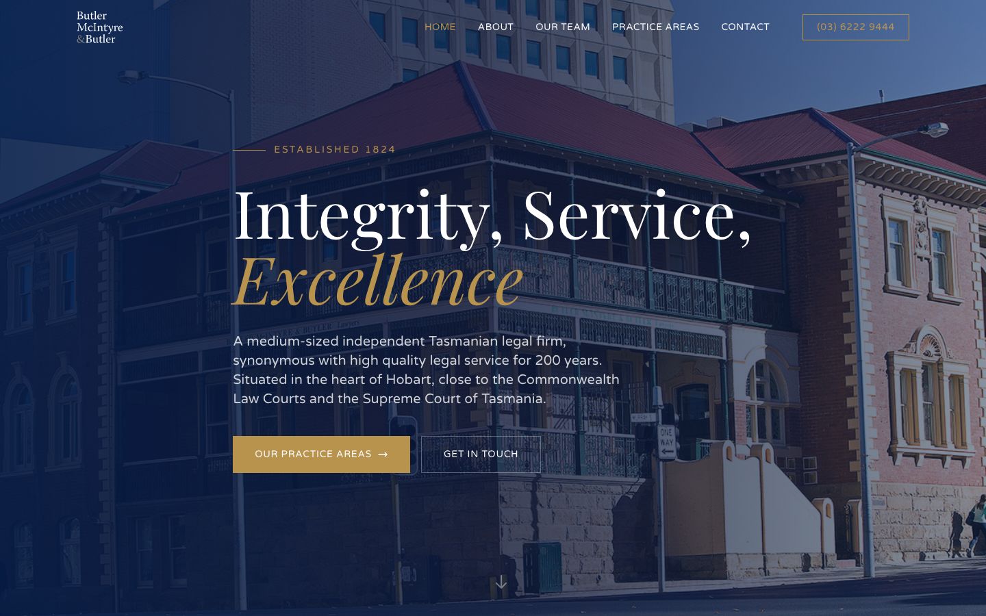 Butler McIntyre & Butler website screenshot