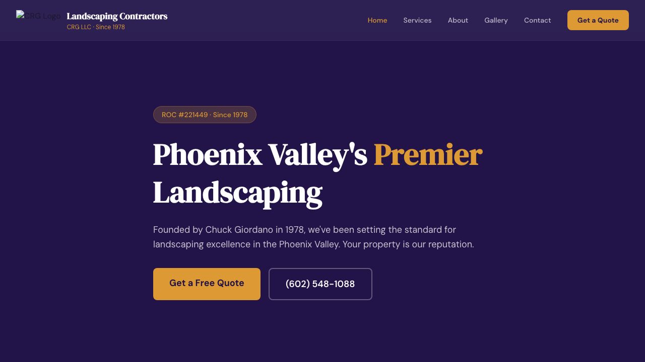 CRG Landscaping Contractors website screenshot