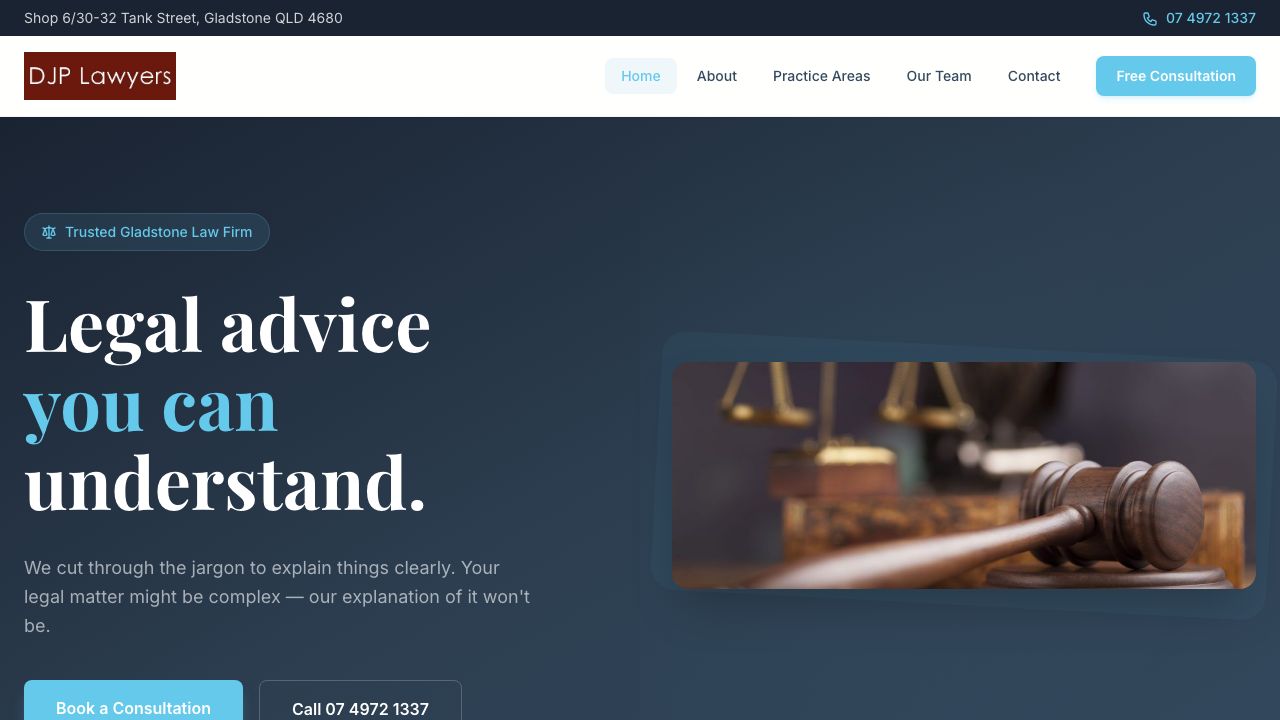 DJP Lawyers website screenshot