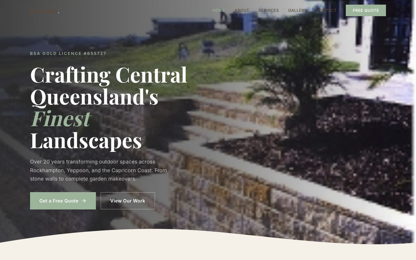 Fantastic Landscaping website screenshot