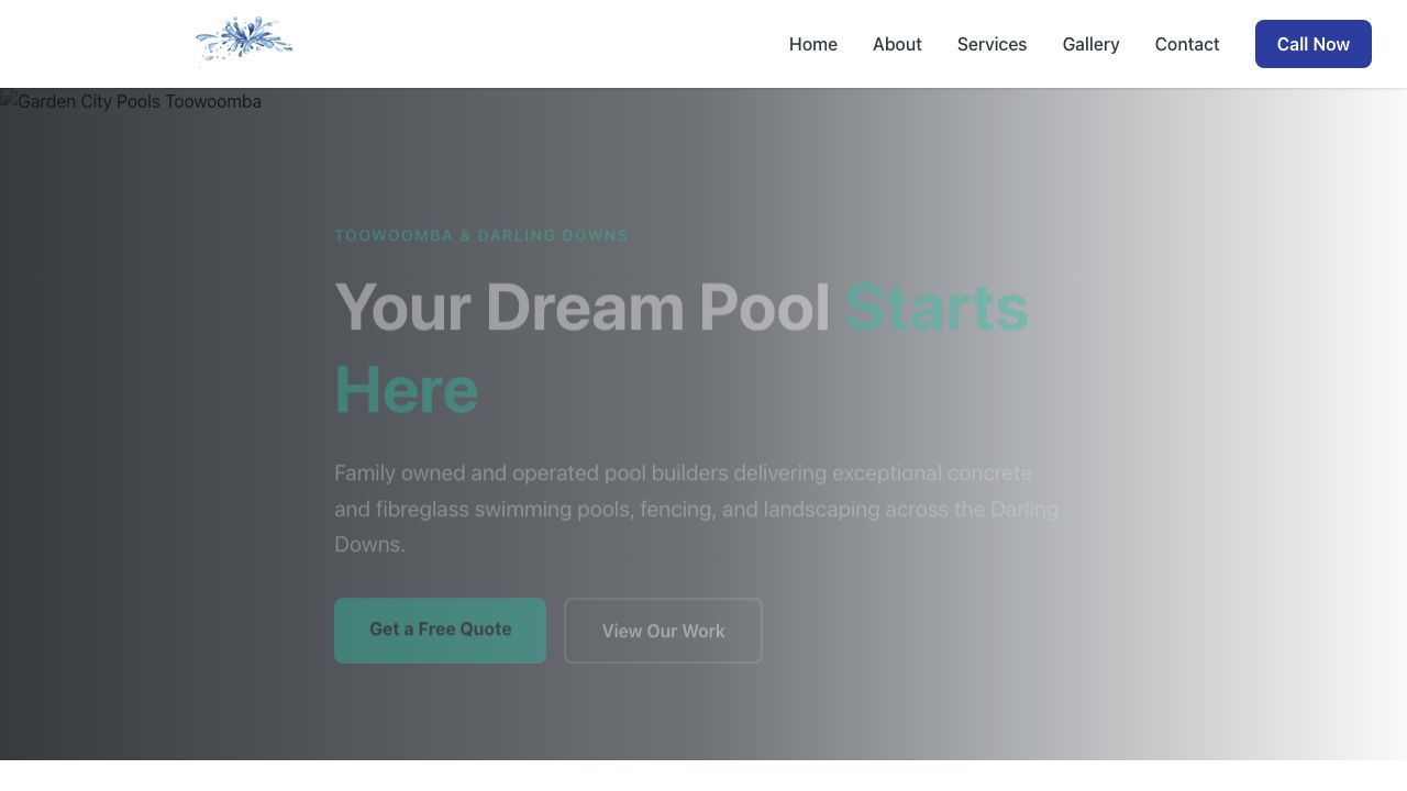 Garden City Pools website screenshot
