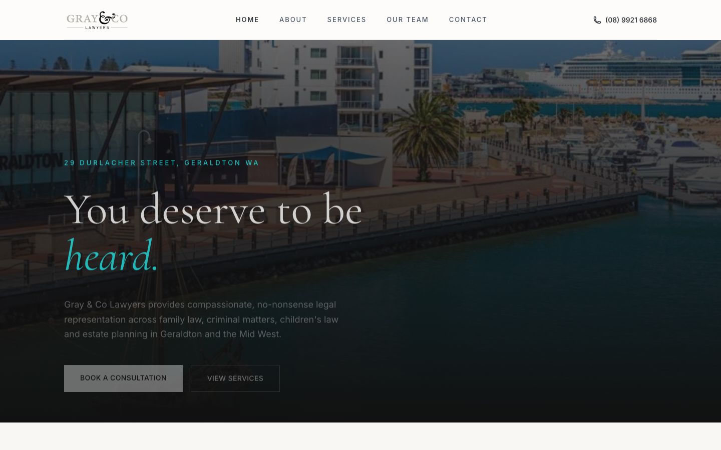 Gray & Co Lawyers website screenshot