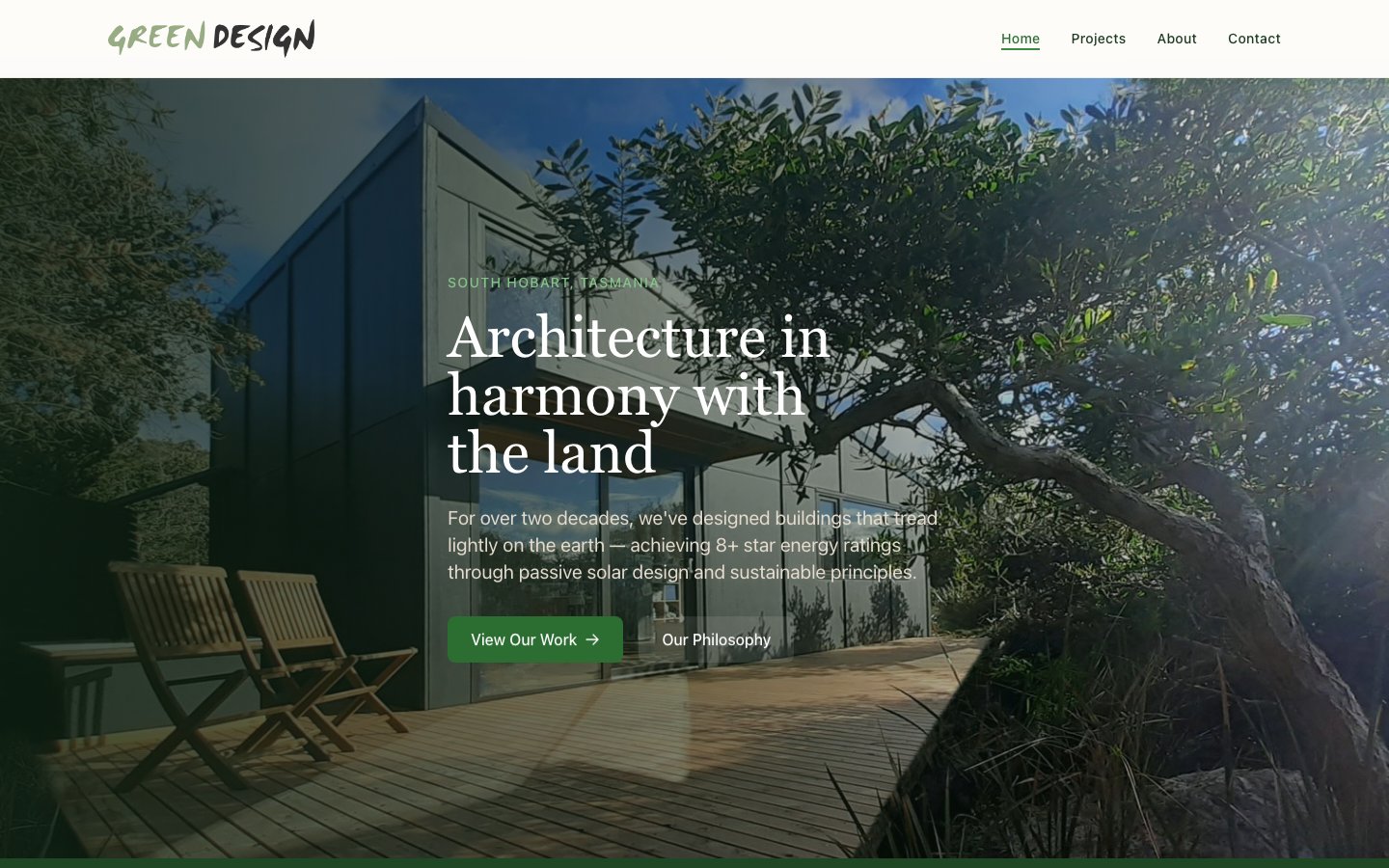 Green Design Architects website screenshot