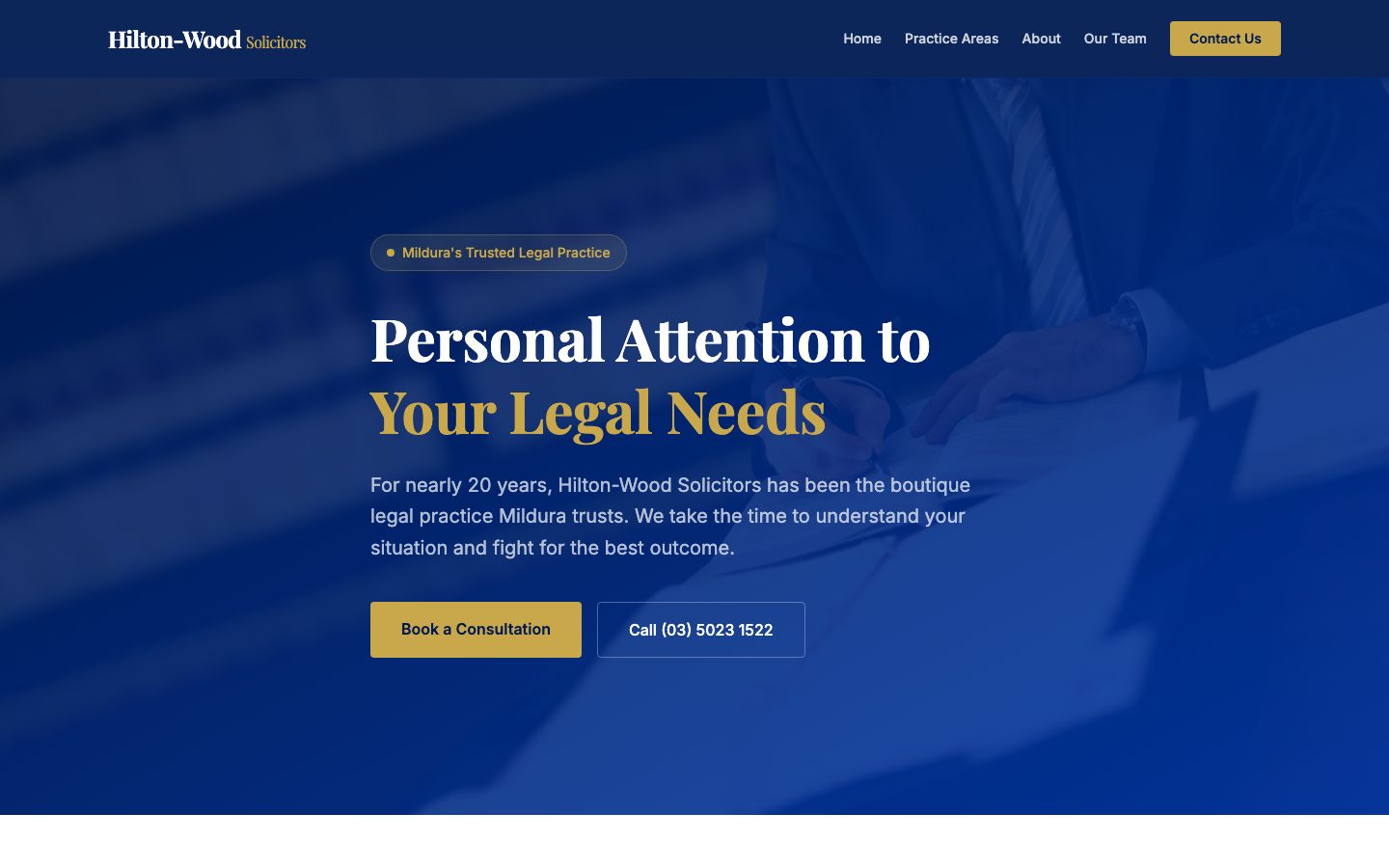 Hilton-Wood Solicitors website screenshot
