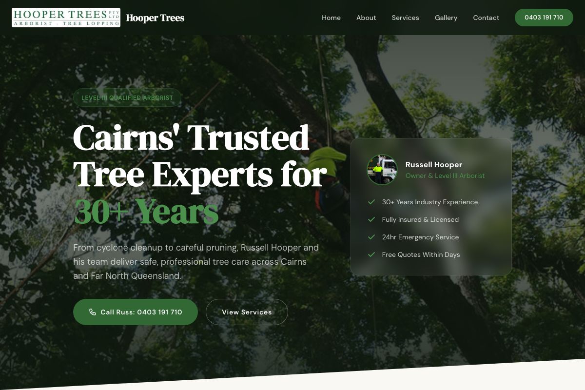 Hooper Trees website screenshot