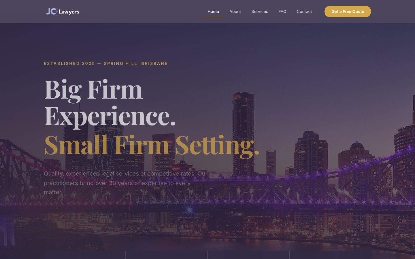 JC Lawyers website screenshot