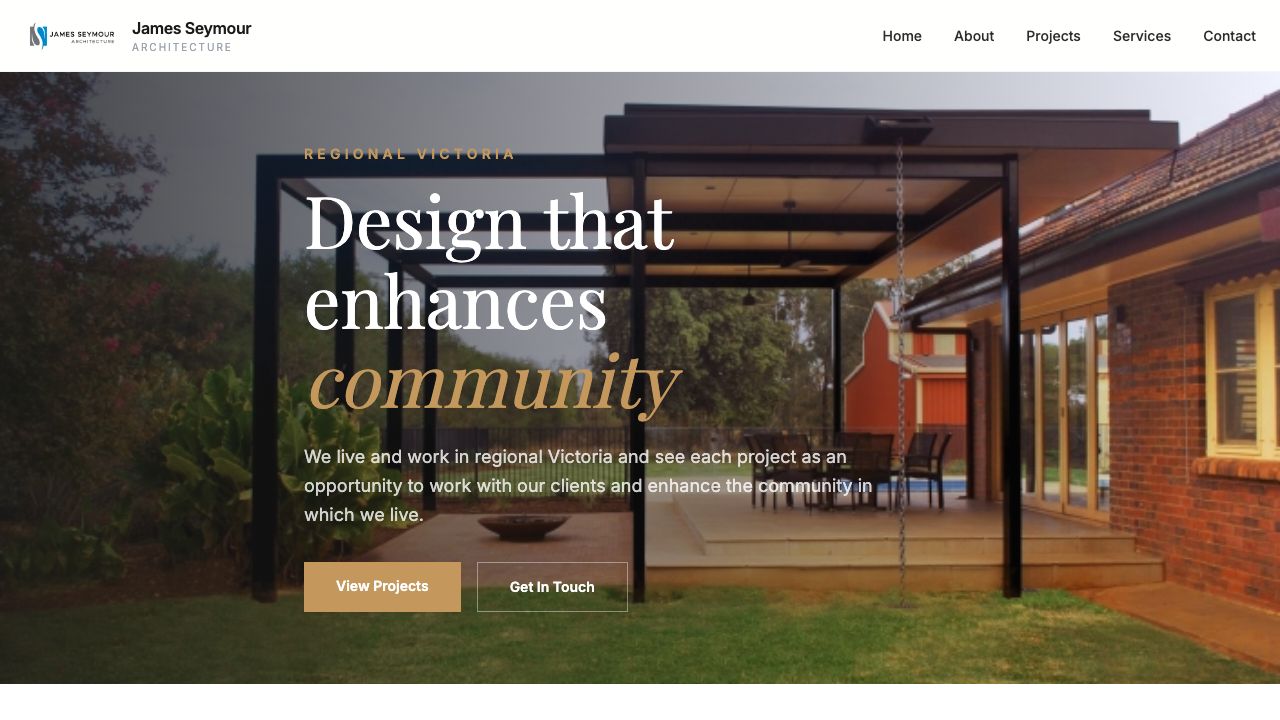 James Seymour Architecture website screenshot