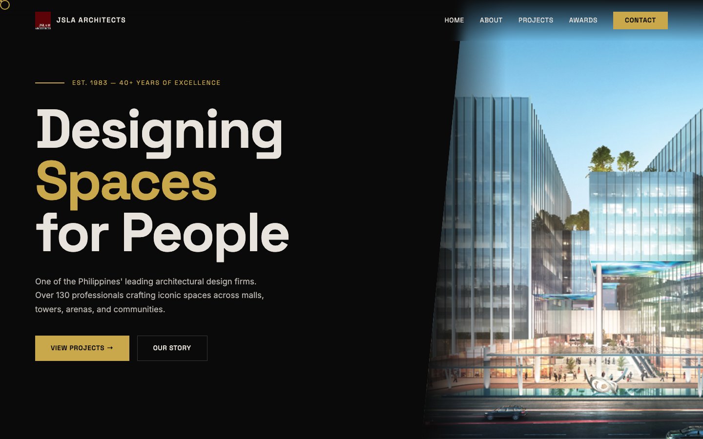 JSLA Architects website screenshot