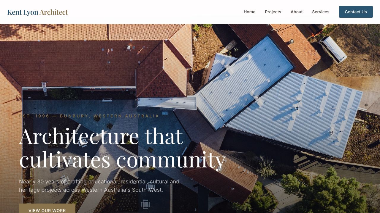 Kent Lyon Architect website screenshot