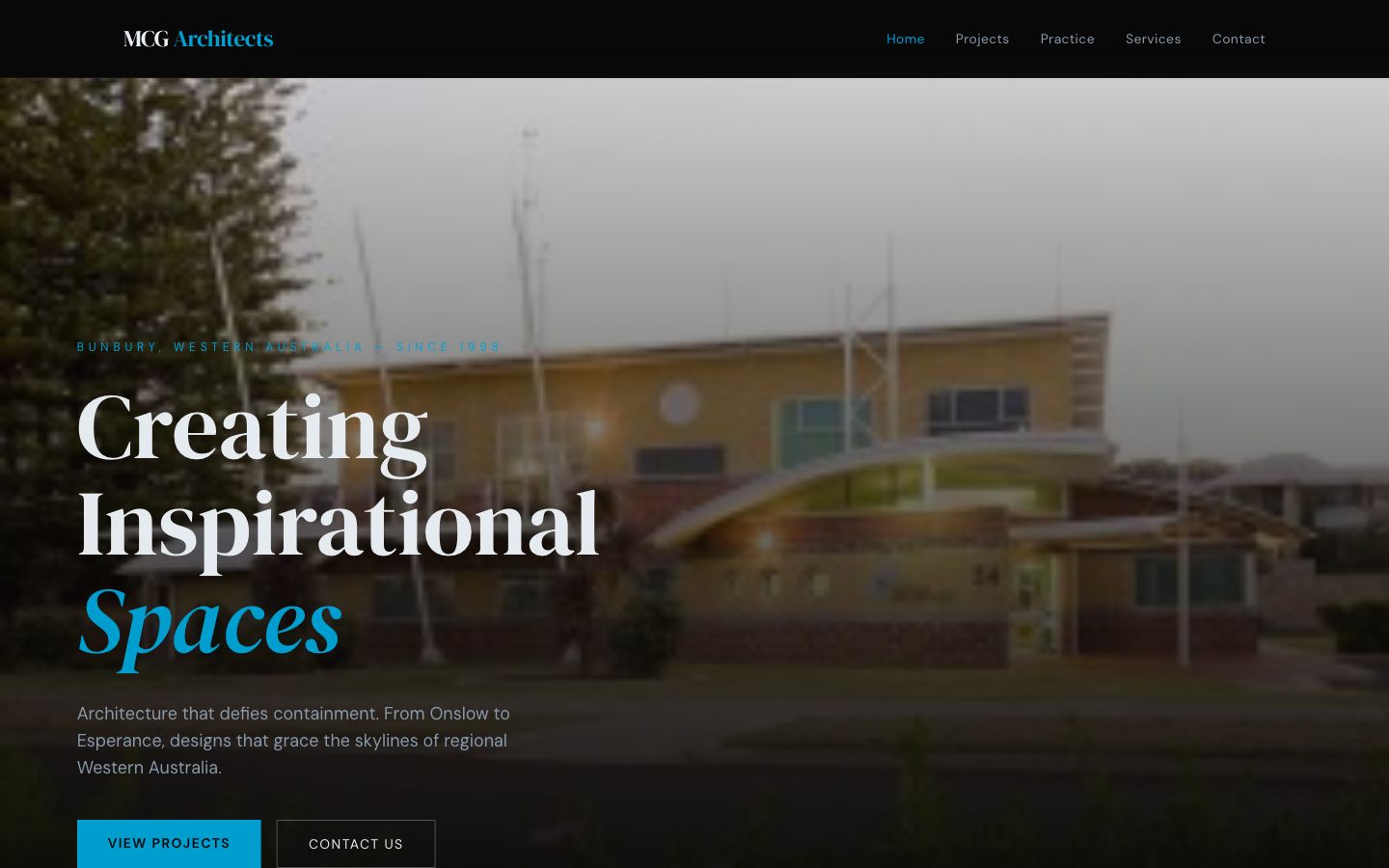 MCG Architects website screenshot