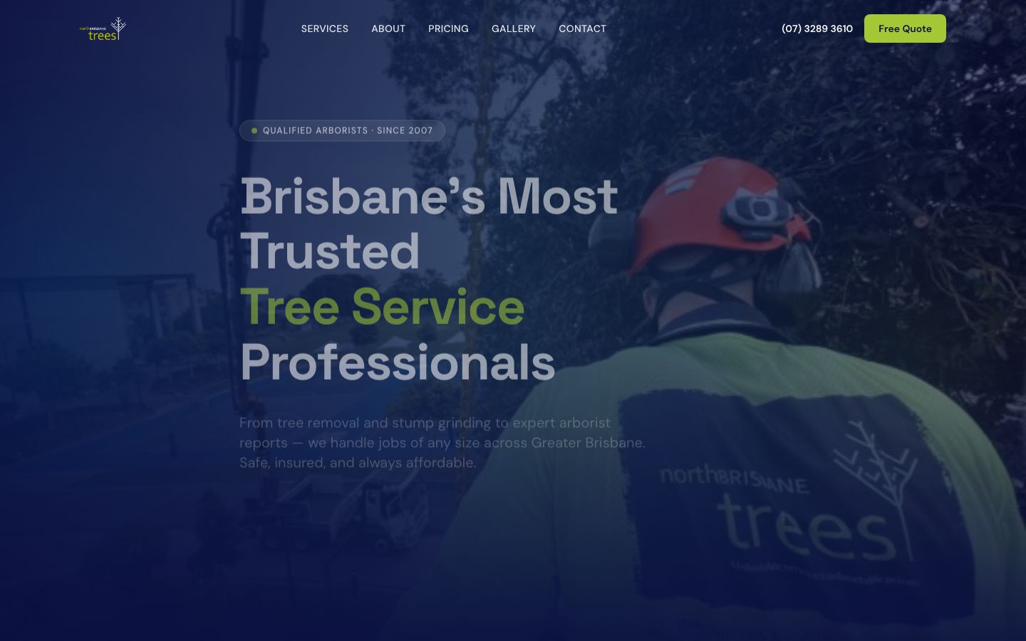 North Brisbane Trees website screenshot