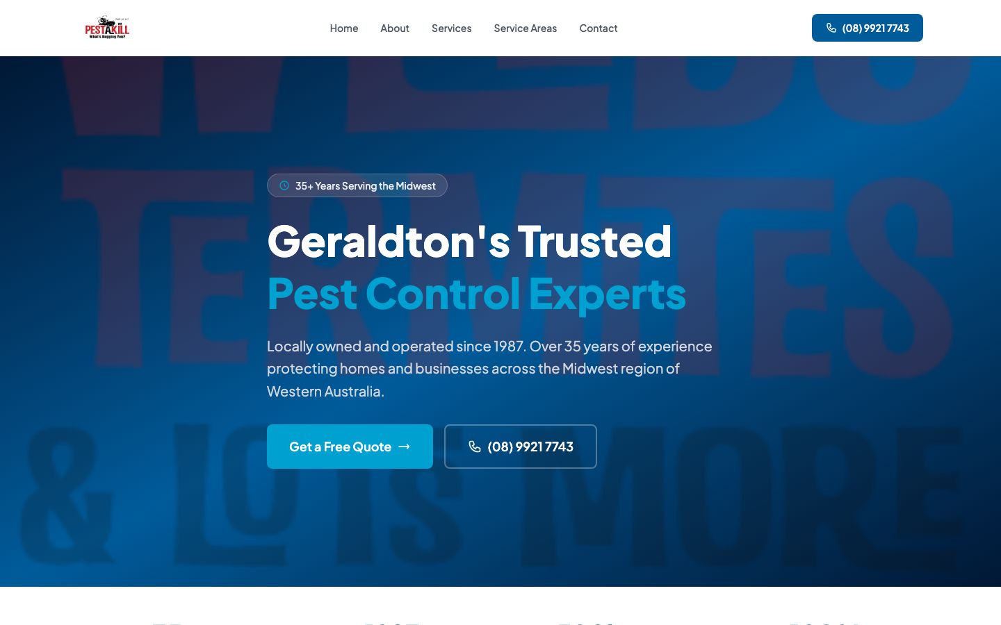 Pest-A-Kill WA website screenshot