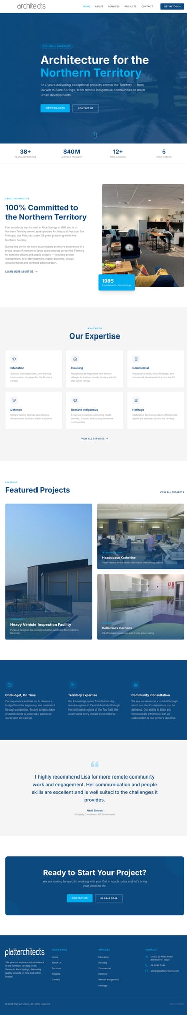 Platt Architects website screenshot